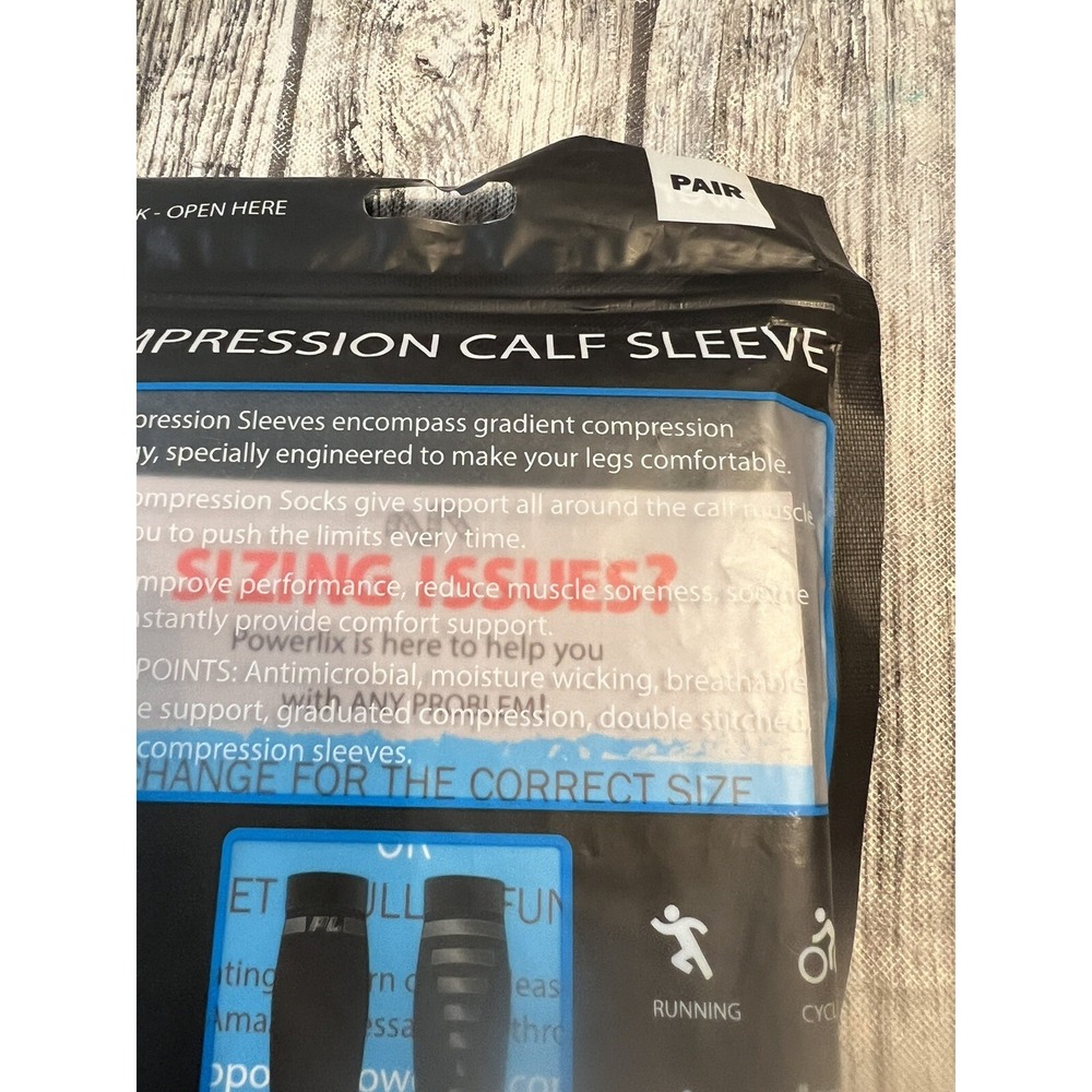 powerlix compression calf sleeves S/M Black - Picture 6 of 8
